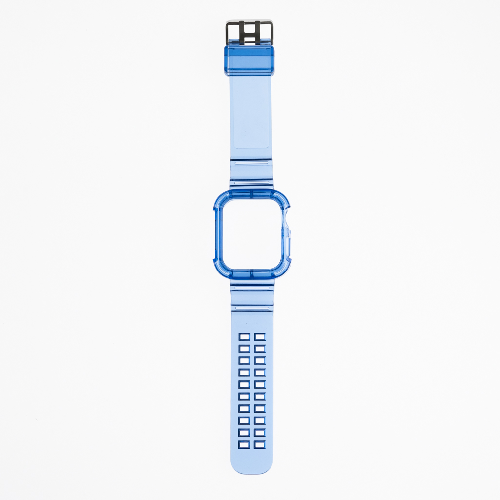 Pulseras generico + bumper rugged clear 45 mm azul