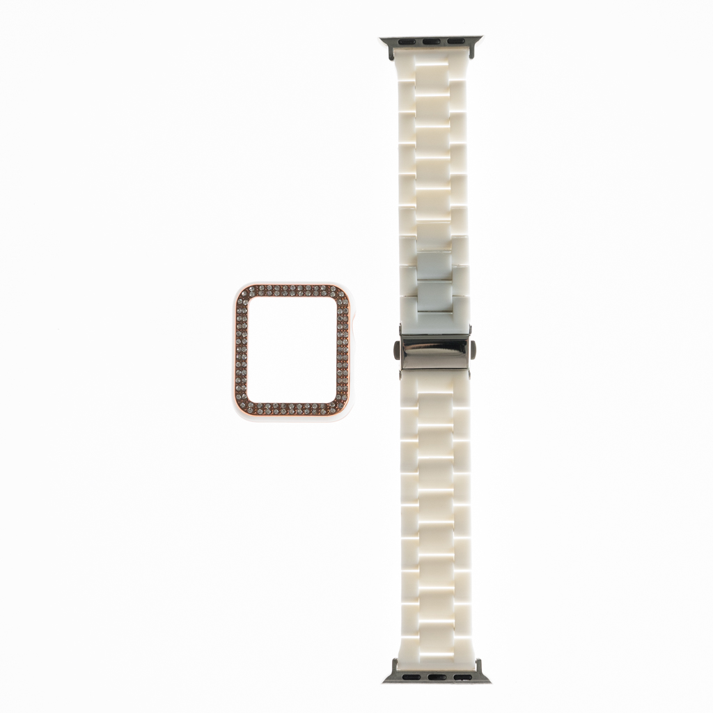 Accesorio generico pulsera con bumper de diamantes apple watch 38 mm color blanco