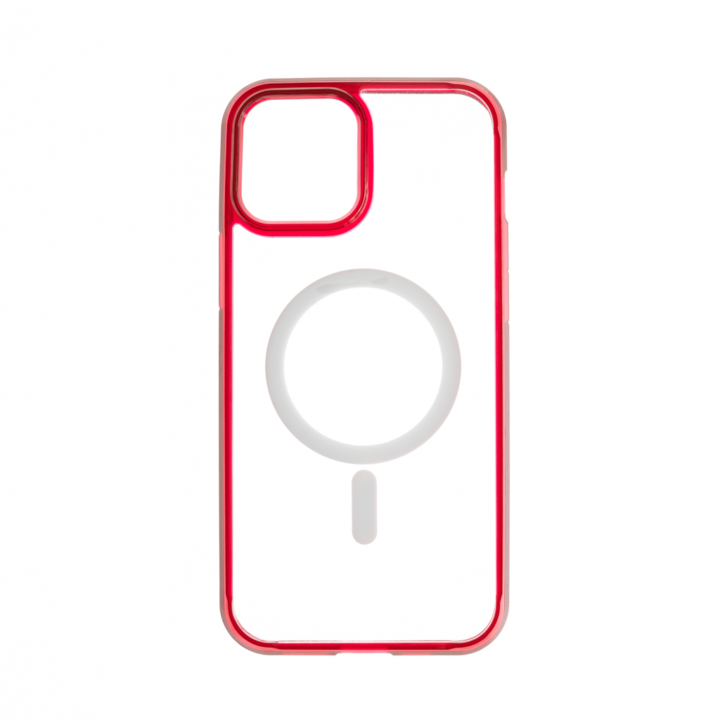 Estuche spigen magsafe marco iphone 13 color transparente / rojo