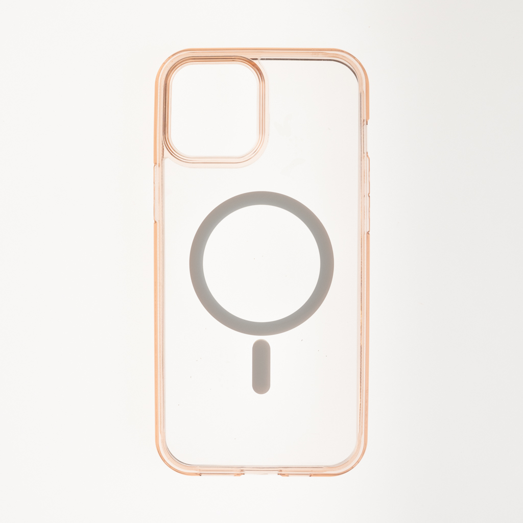 Estuche spigen magsafe marco iphone 13 color transparente / rosado