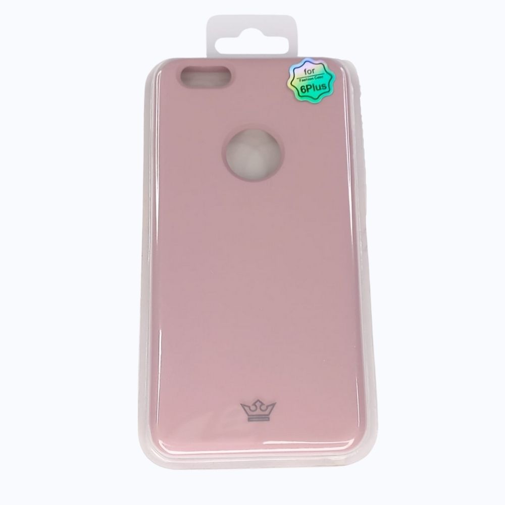 Estuche el rey silicon iphone 6 plus color rosado palido