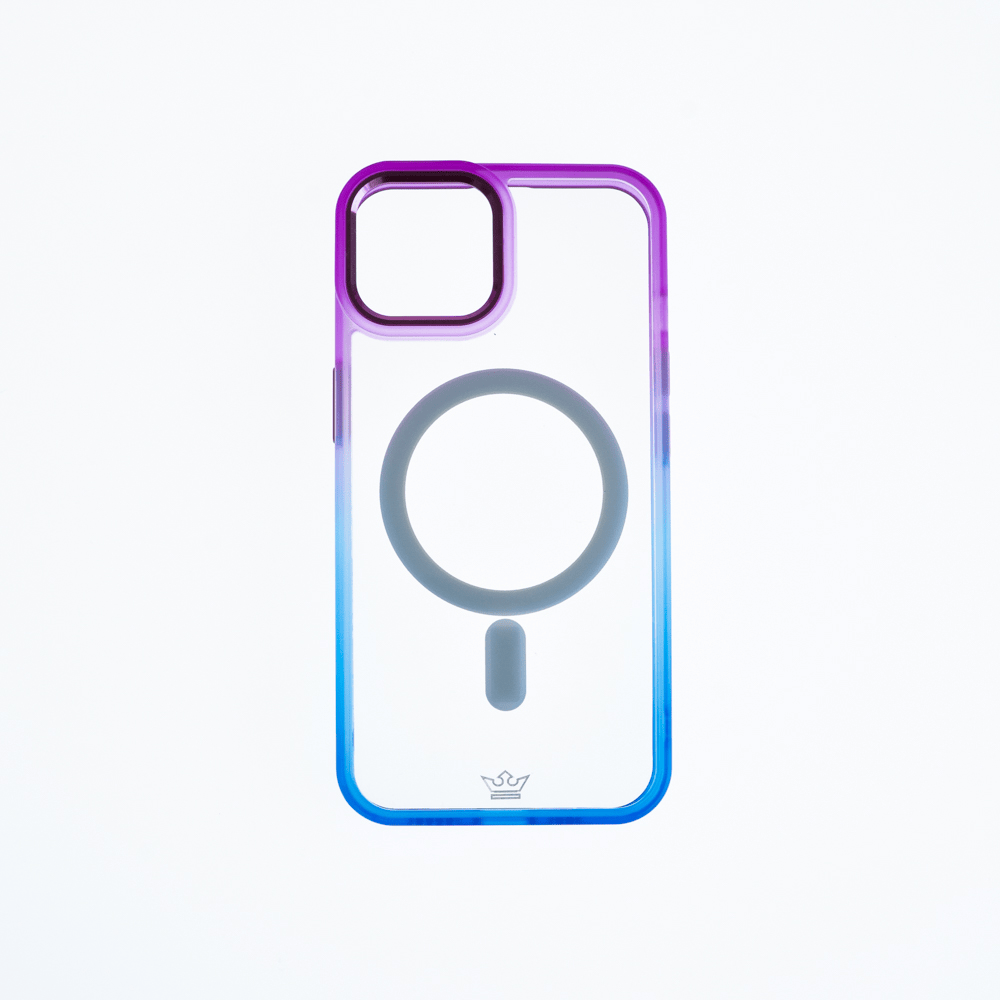 Estuche el rey degrade borde y magsafe iphone 13 pro max morado/azul