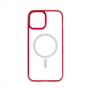 estuches clasico spigen magsafe marco apple iphone 13 pro color rojo / transparente