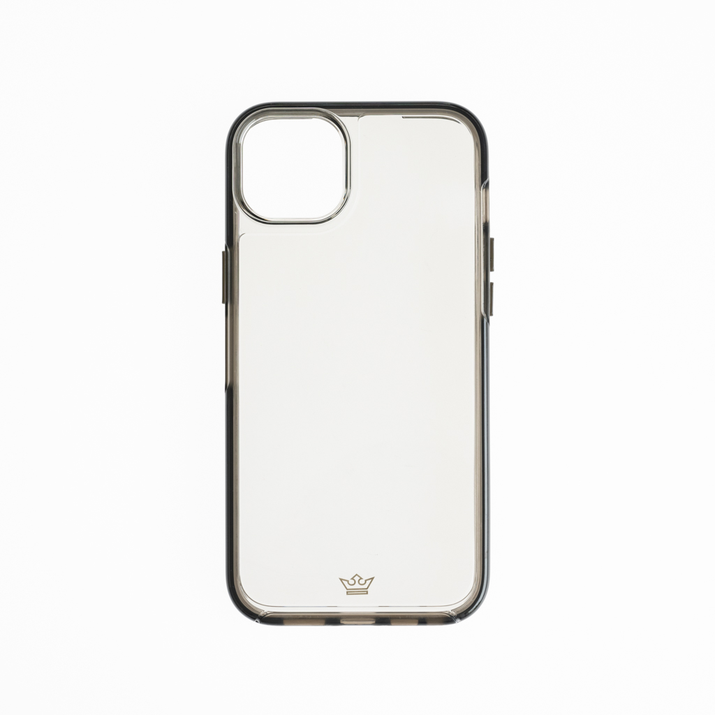 estuche transparente el rey symmetry apple iphone 14 plus color gris / transparente