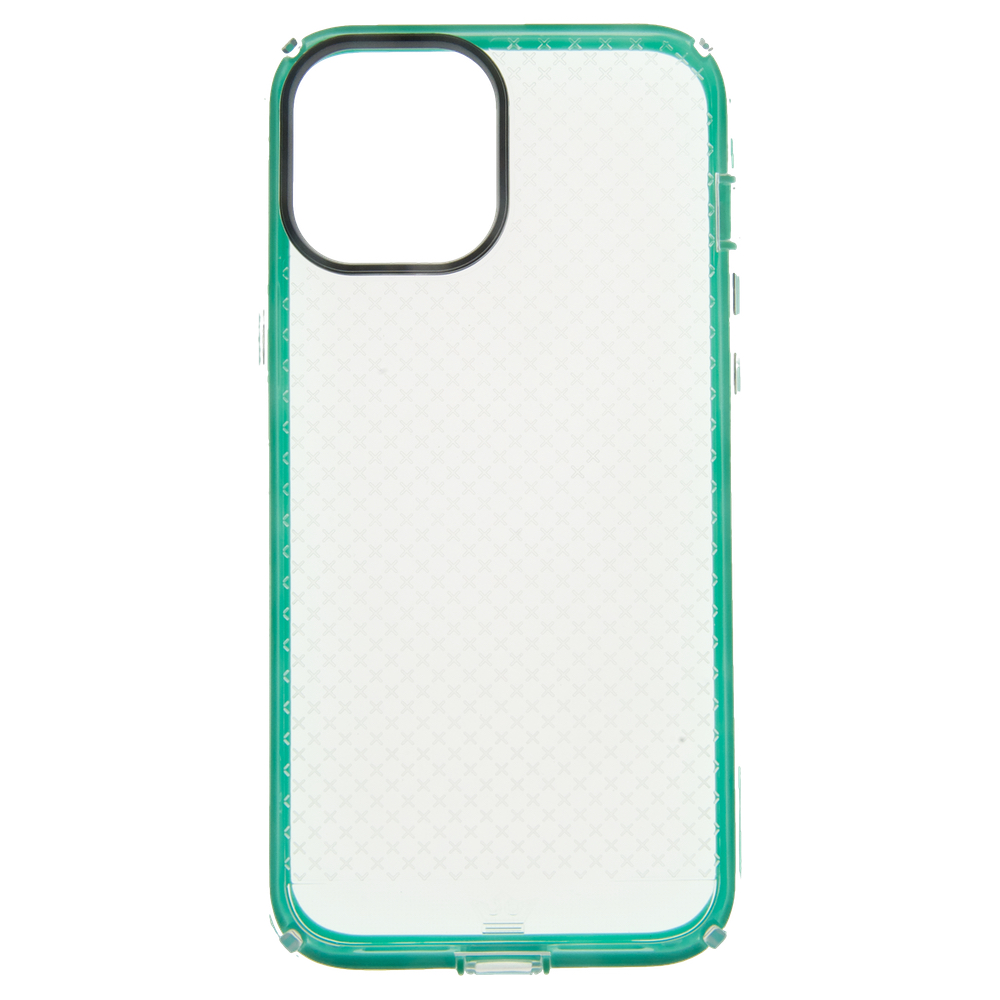 Estuche el rey anigma caidas de 2 10 mts iphone 12 pro max 6.7 marco color transparente / menta