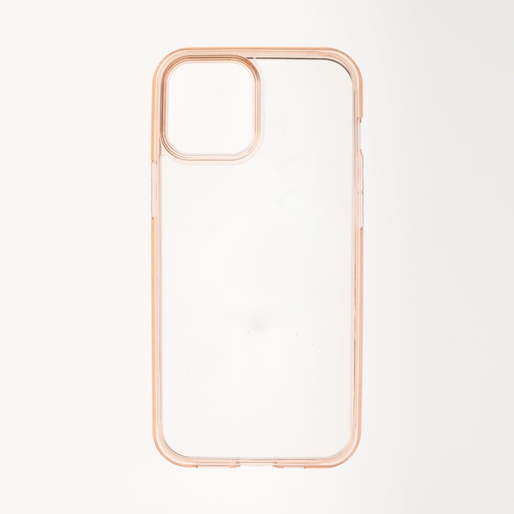 estuche clasico spigen transparente marco apple iphone 13 pro color rosado / transparente