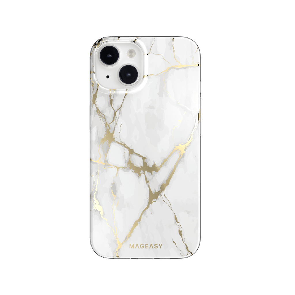 estuches clasico switcheasy marble double layer decoration apple iphone 14 color blanco