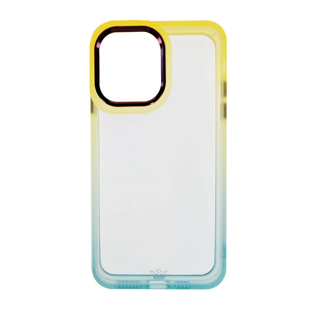 estuche clasico el rey degrade apple iphone 13 pro color amarillo / turquesa