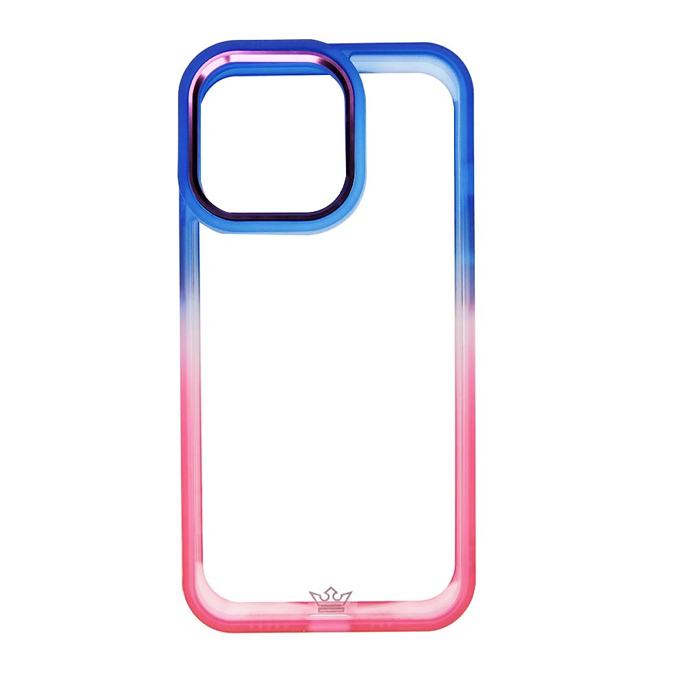 estuche clasico el rey degrade apple iphone 13 pro max color azul / rosado