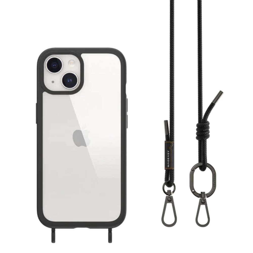 Estuche mageasy roam iphone 15 plus roam + strap color negro
