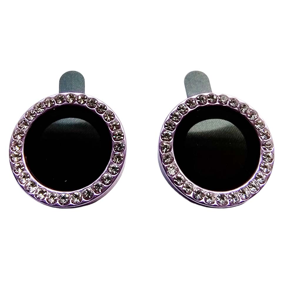 Accesorio el rey vidrio templado camara iphone 15 diamantes color morado