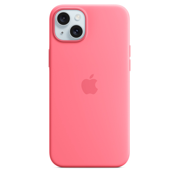 Estuche apple magsafe iphone 15 plus silicone color rosado