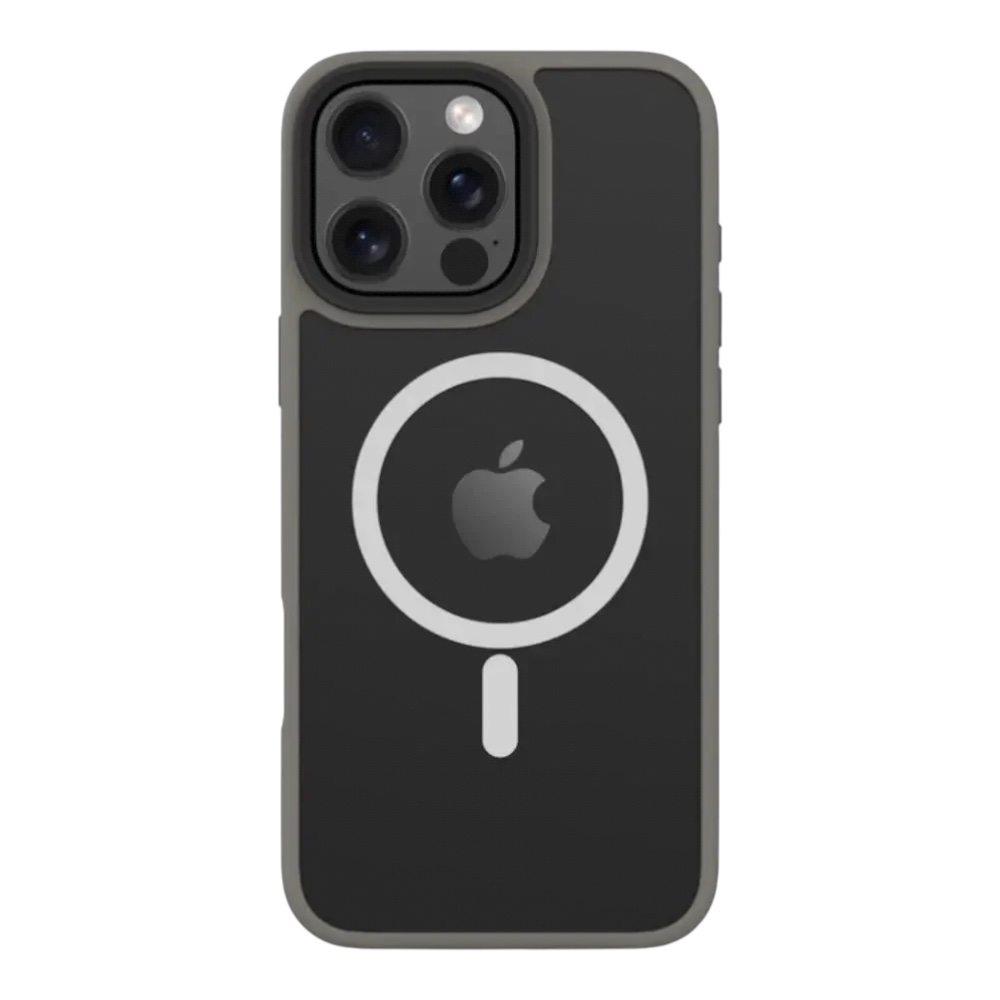 Estuche devia magsafe iphone 16 pino series magnetic shockproof case color gris/oscuro