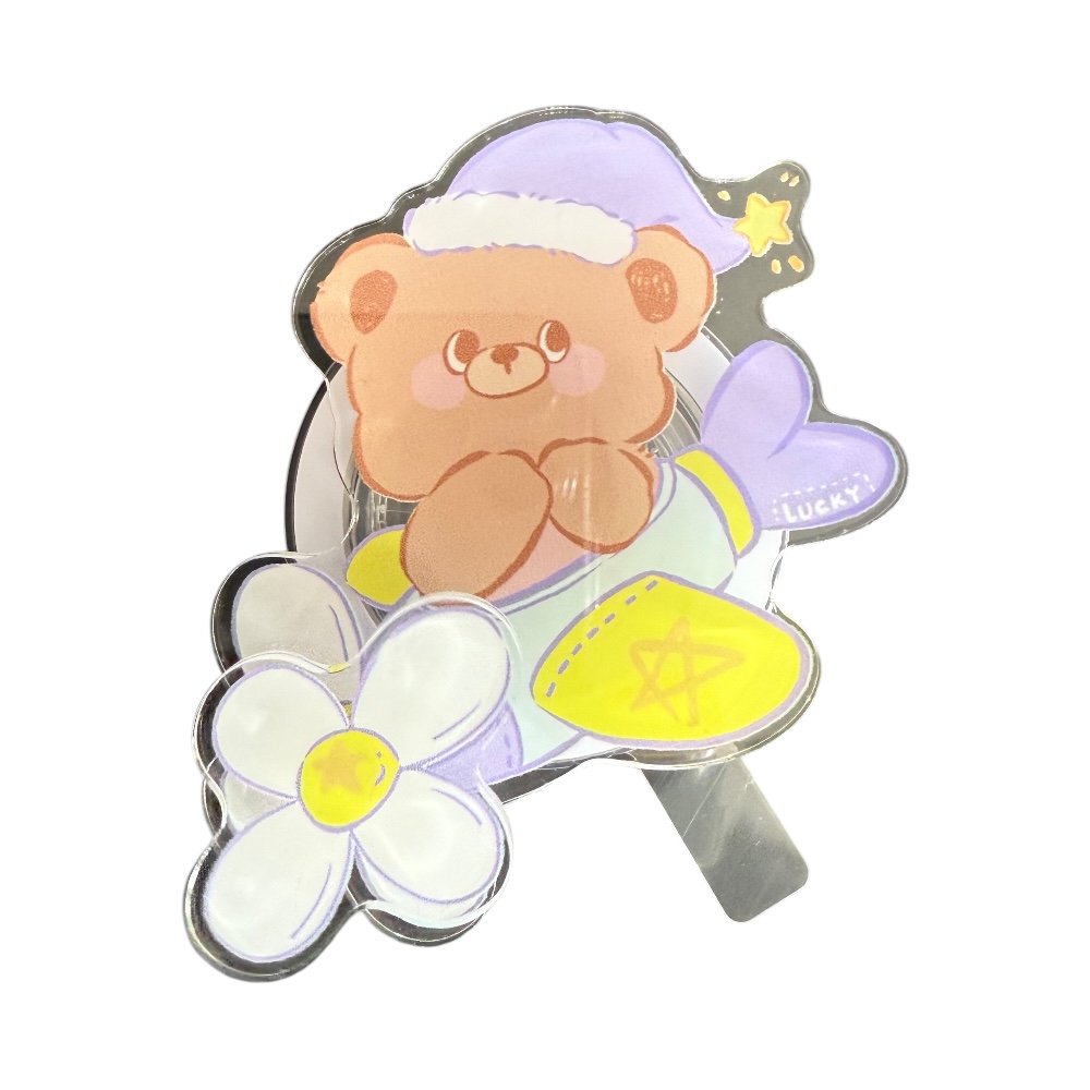 Gadget pop grip magsafe circular oso pijama lila