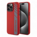 Estuche amg silicone magsafe case vertical logo pattern iphone 15 pro max color rojo
