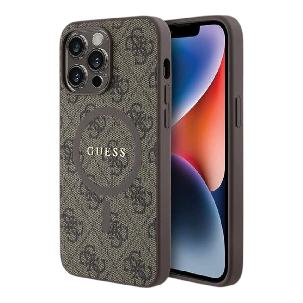 Estuche Guess Hc Magsafe Pu 4G Ring Classic Logo Brown Iphone 15 Pro Max Color CafŽ