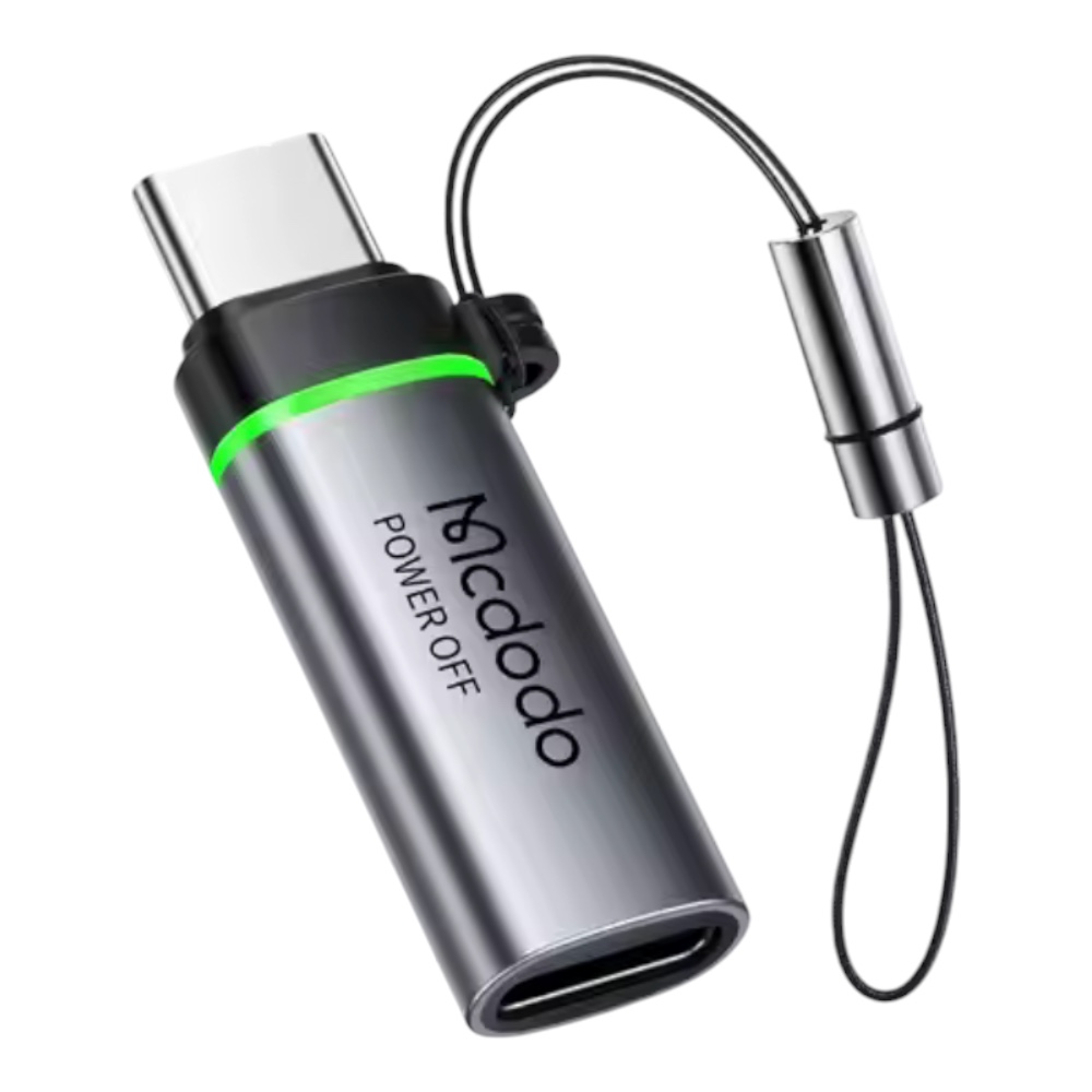 Adaptador mcdodo tipo c smart power-off fast charge 36w pd 60w tipo c a lightning ot-601 color gris