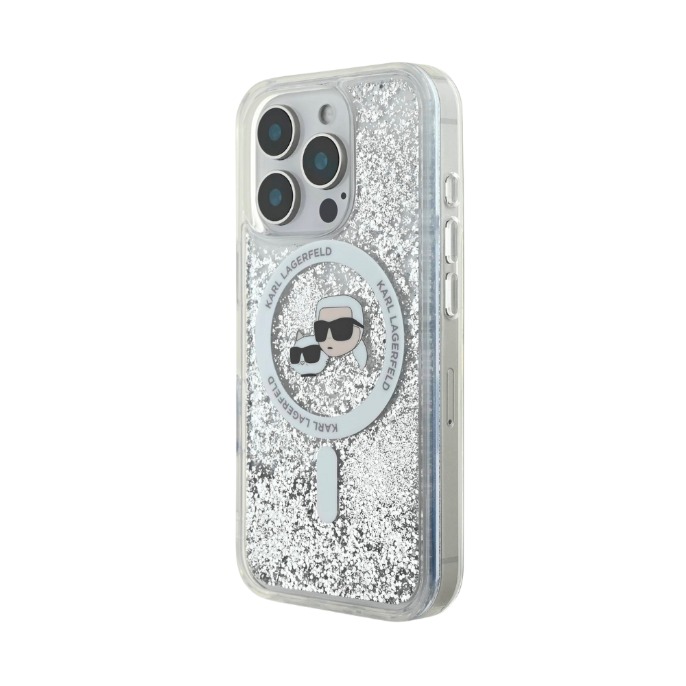 Karl Lagerfeld  hc magsafe liq. glitter kc heads transparent iphone 16