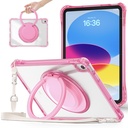 Estuche transparent b series modelo ipad 10 th color fucsia con strap