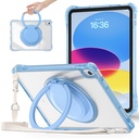 Estuche transparent b series modelo ipad 10 th color celeste con strap