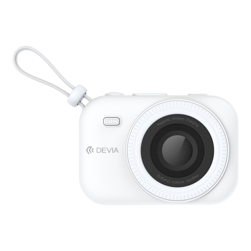 Devia EP199 Extreme Speed Series MINI 22.5W Magnetic Power Bank With Built-in 2 Cables (9600mAh) color white