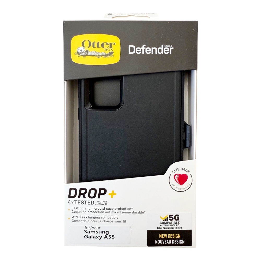 Estuche otterbox defender con clip  color  negro modelo  samsung a55