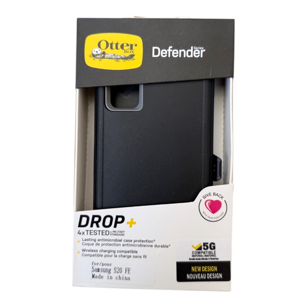 Estuche otterbox defender con clip  color  negro / gris modelo  samsung s20 fe