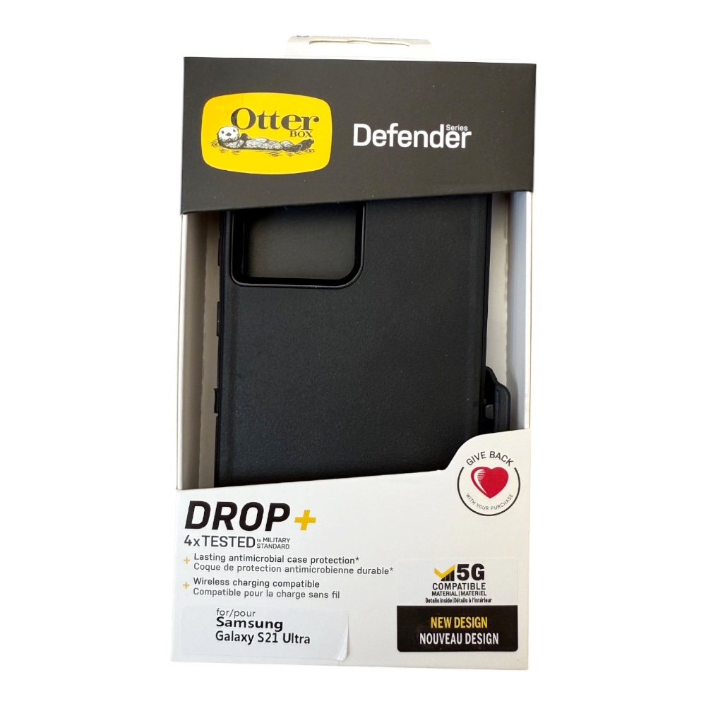 Estuche otterbox defender con clip  color  negro modelo  samsung s21 ultra