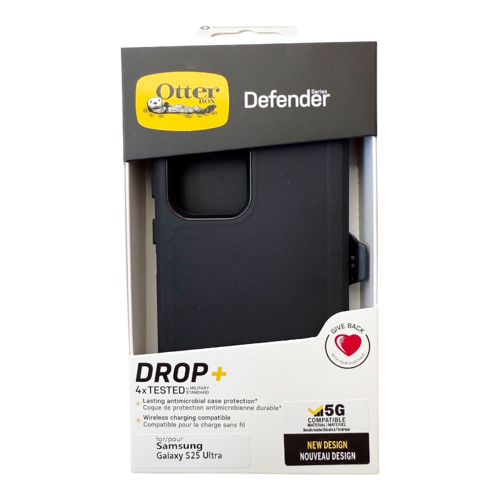 Estuche otterbox defender con clip  color  negro modelo  samsung s25 ultra