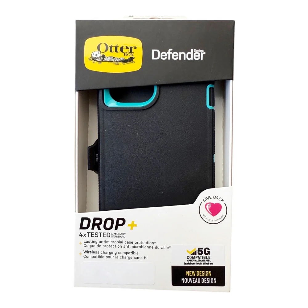 Estuche otterbox defender con clip  color  negro / menta modelo  iphone 11 pro max