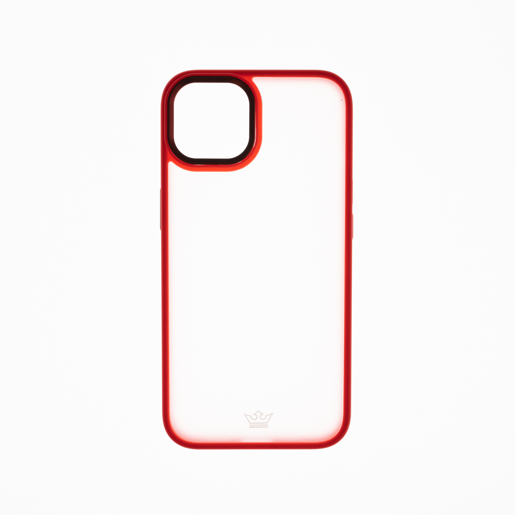 Estuche el rey iphone 13 marco mate color rojo