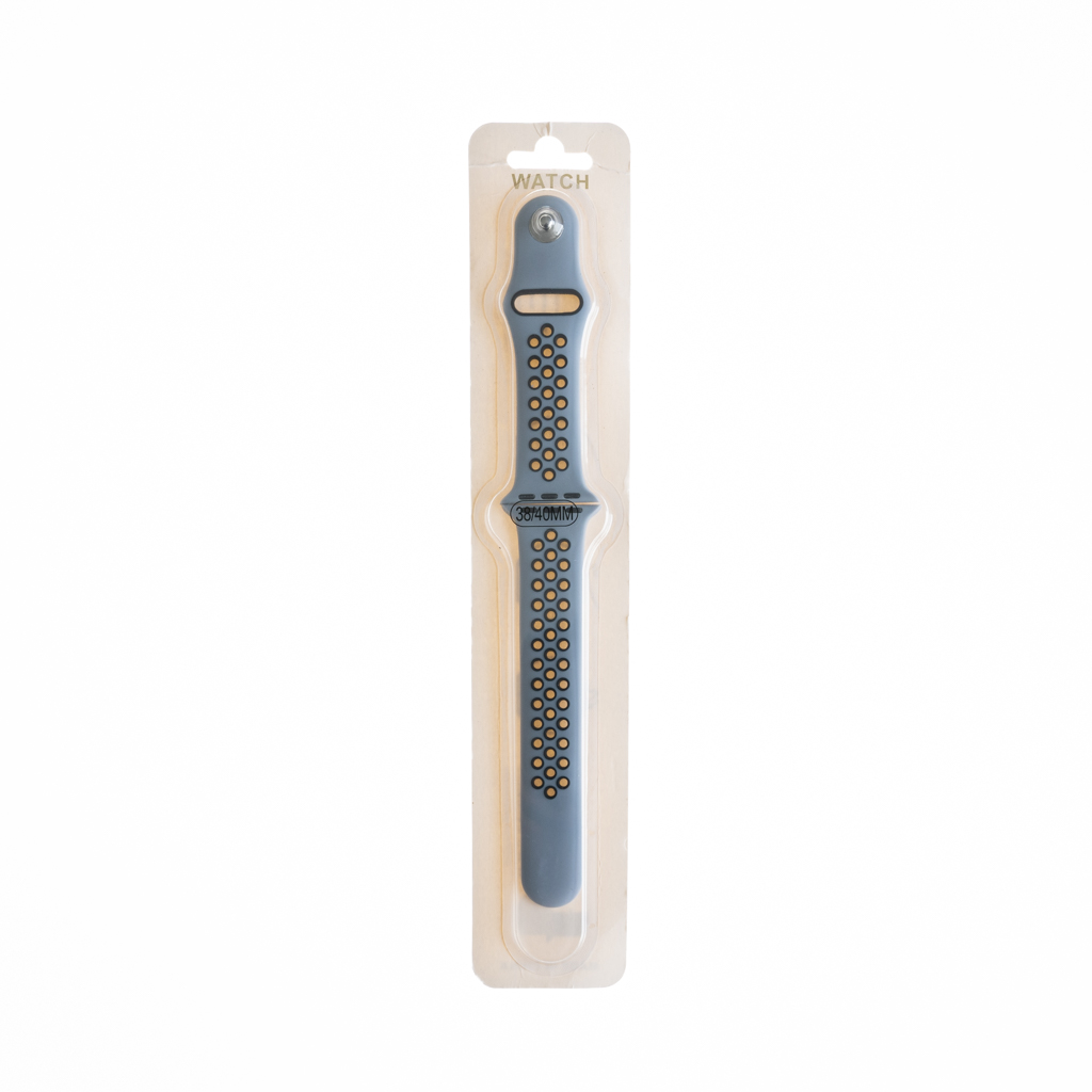 Accesorio el rey pulsera tipo nike apple watch 38 / 40 / 41 mm color celeste ceniza / negro