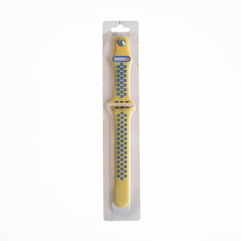 Accesorio el rey pulsera tipo nike apple watch 42 / 44 / 45 mm color amarillo / azul