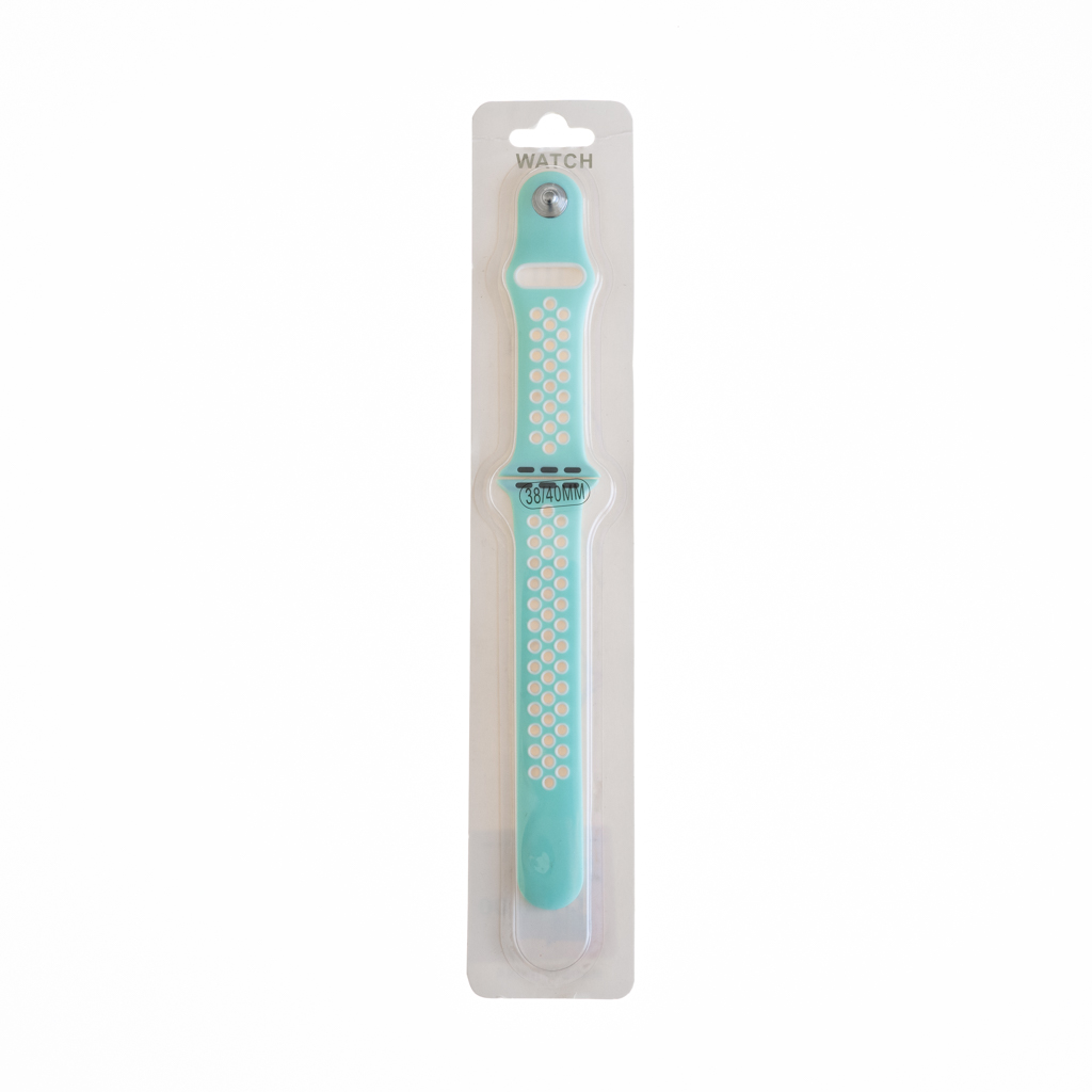 Accesorio el rey pulsera tipo nike apple watch 42 / 44 / 45 mm color aqua / blanco