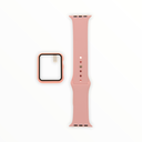 Accesorios el rey pulsera + bumper con protector de pantalla para apple watch 44 mm color rosado