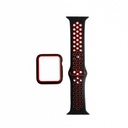 Accesorio generico pulsera nike con bumper apple watch 38 mm color negro / rojo