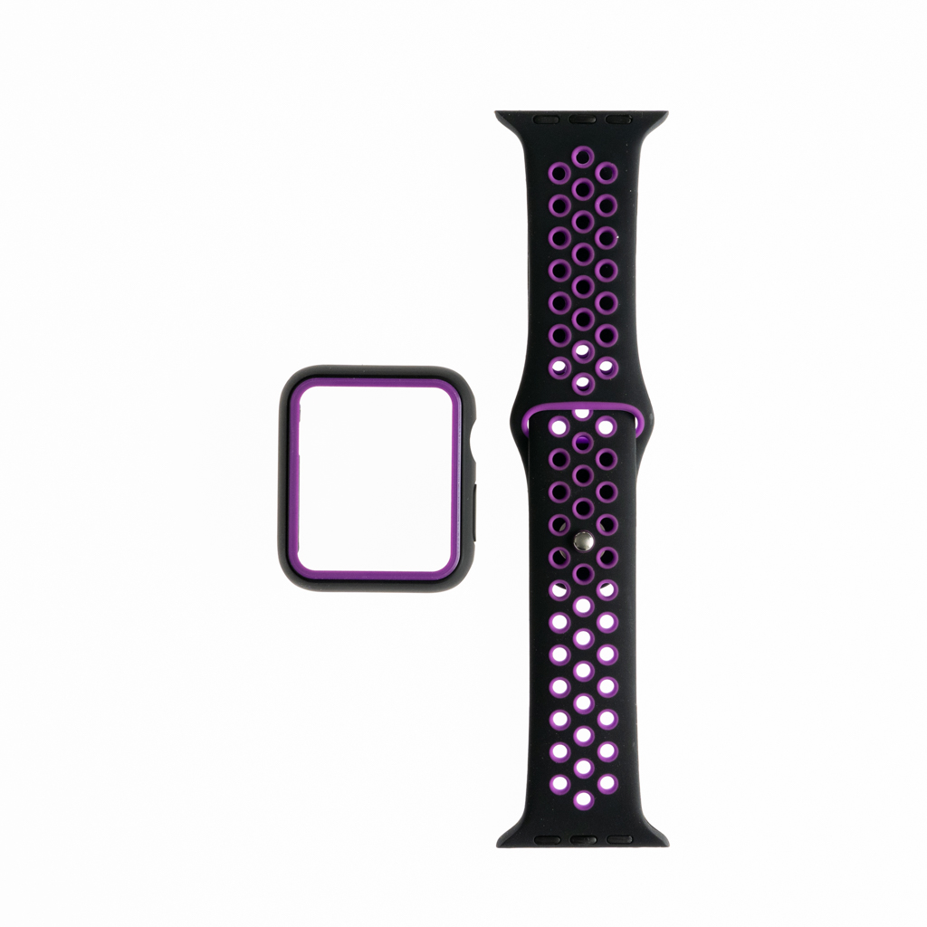 Accesorio generico pulsera nike con bumper apple watch 42 mm color negro / morado
