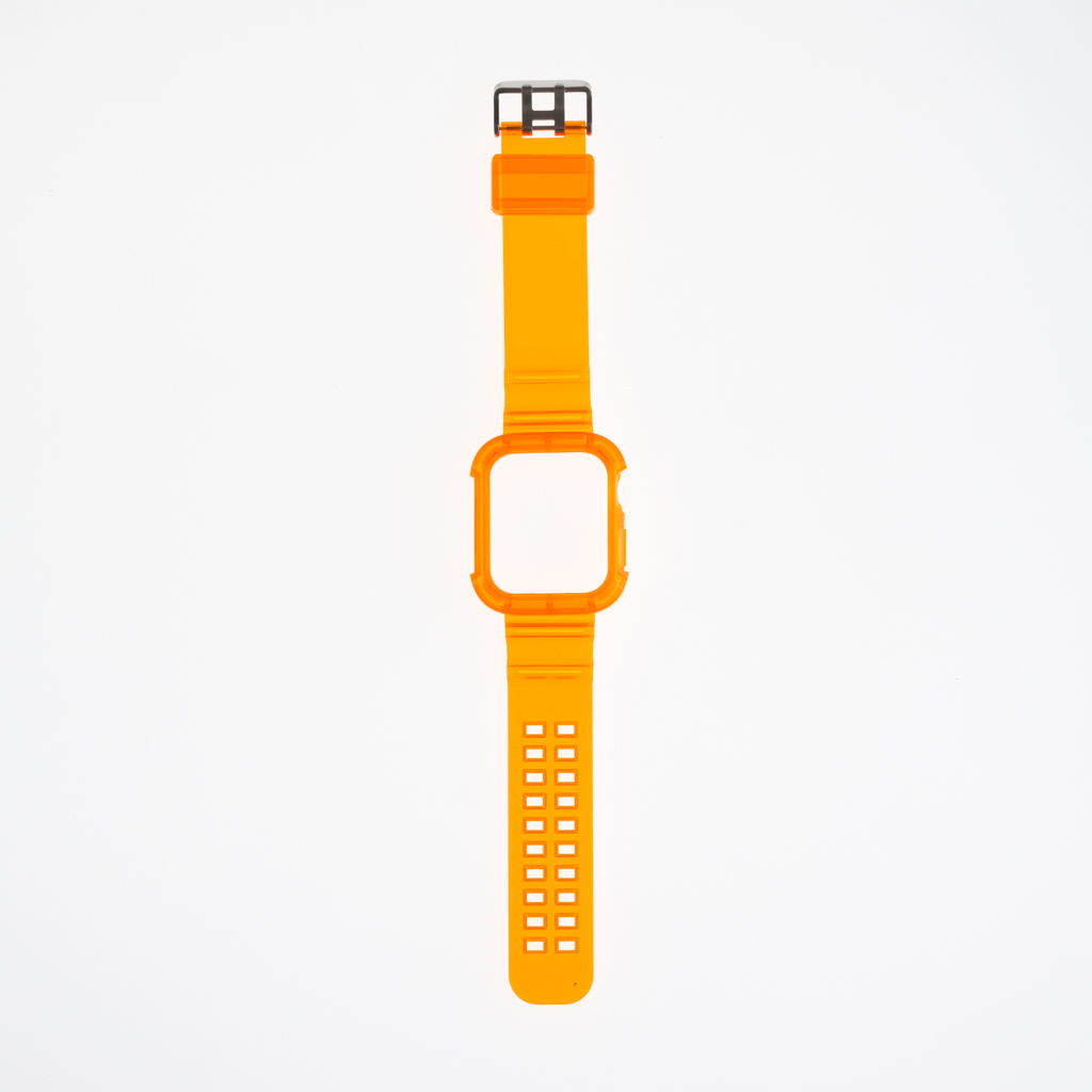 Accesorio generico pulsera con bumper rugged apple watch 44 mm color naranja