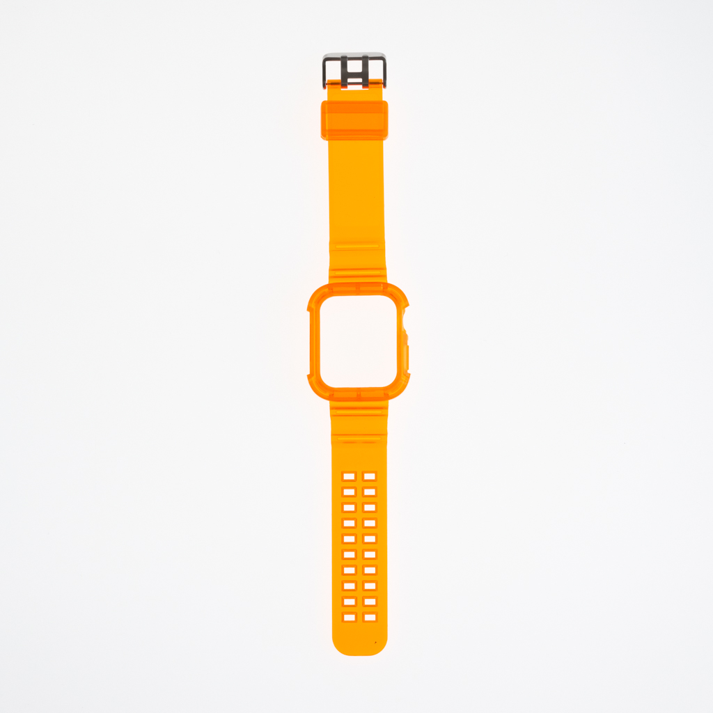 Accesorio generico pulsera con bumper rugged apple watch 45 mm color naranja
