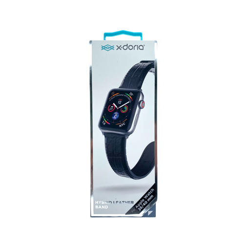 [01-081-042-0004-0157] Accesorio xdoria pulsera de cuero croc apple watch 38 / 40 mm color negro