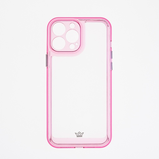 [07-031-011-0003-0220] Estuche el rey marco de iphone 13 pro max color transparente / fucsia
