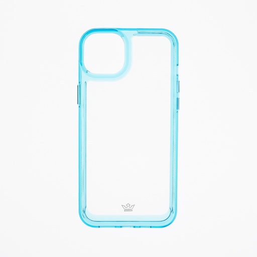 [07-031-011-0005-0229] Estuche el rey marco de iphone 14 plus color transparente / turquesa