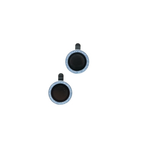 [01-119-011-0006-0029] Accesorio el rey vidrio templado camara con borde de metal y diamantepara iphone 14 plus color azul sierra