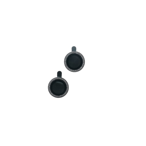 [01-119-011-0006-0092] Accesorio el rey vidrio templado camara con borde de metal y diamantepara iphone 14 plus color gris oscuro