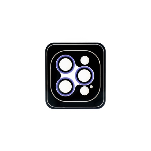 [01-119-011-0022-0110] Accesorio el rey vidrio templado camara con borde plastico iphone 12pro / 12pro max color lila