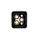 Accesorio el rey vidrio templado camara con borde plastico iphone 12pro / 12pro max color rosado / morado / verde limon