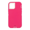 Estuche el rey defender con clip iphone 12 mini 5.4 color fucsia / blanco