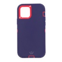 estuches proteccion el rey defender con clip apple iphone 12 mini color rosado / morado