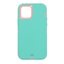 estuches proteccion el rey defender con clip apple iphone 12 mini color turquesa / rosado