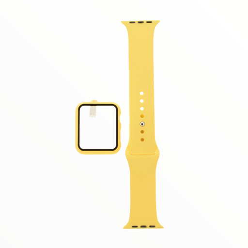 [01-081-011-0004-0002] Accesorio el rey pulsera con bumper y protector de pantalla apple watch 38 mm color amarillo